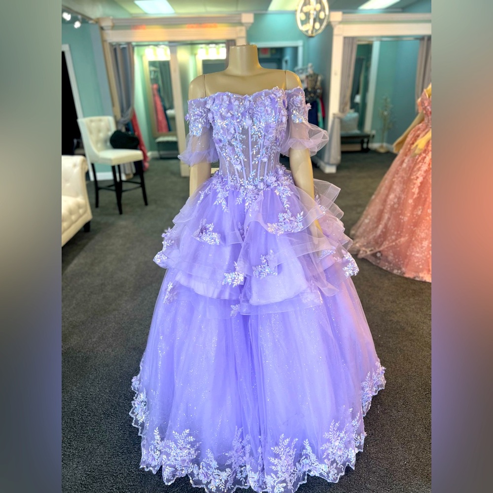 Prom Floral Off Shoulder Long Formal Prom Ball Gown